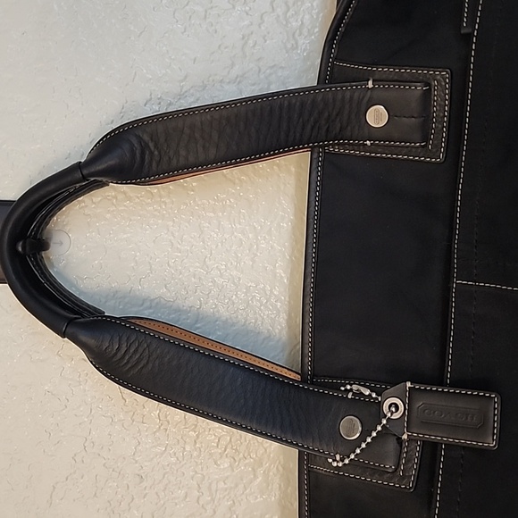 Coach Oversized Leather & Nylon Travel Tote - Picture 5 of 13